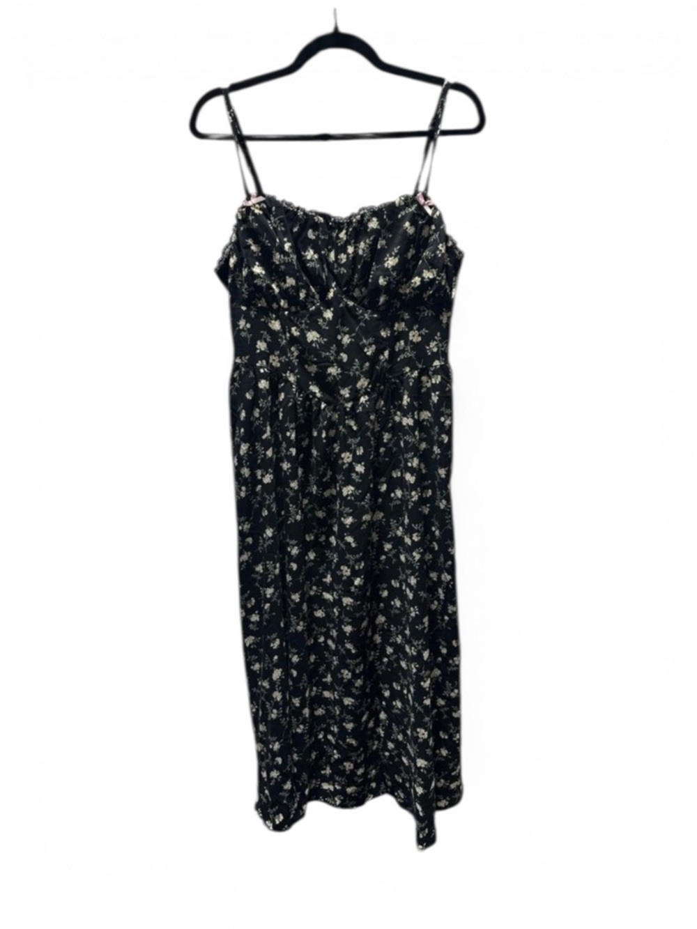 NWT Prairie Sundress Black Floral Size XL/1X Spaghetti Strap